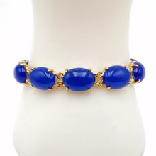 Load image into Gallery viewer, Nature Jade Beaded Bracelet Jewelry Blessing Lucky Fortune Gift For Her Blue O

