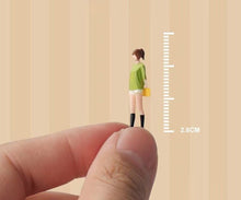 Load image into Gallery viewer, 1:64 Painted Figure Mini Model Miniature Car Scenes Resin Toy Skater Girl Board
