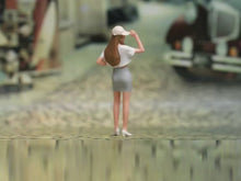 Load image into Gallery viewer, 1:64 Painted Figure Model Miniature Resin Diorama Toy Cap Mini Skirt Casual Girl
