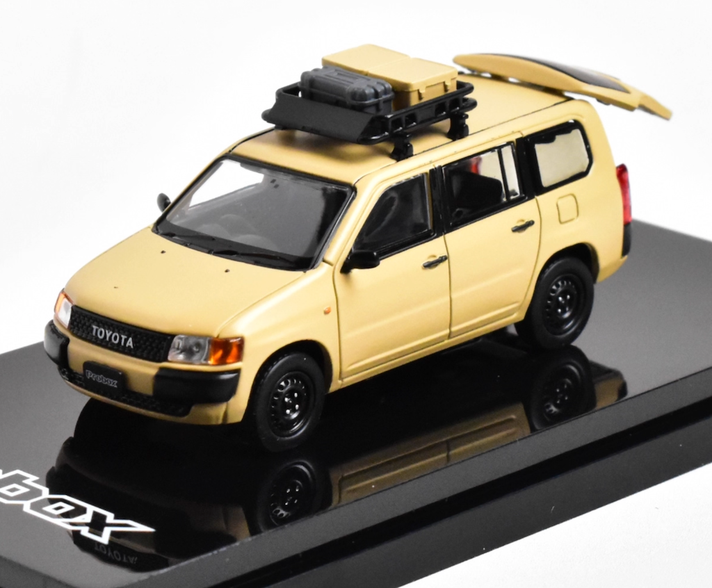 HobbyJapan 1:64 Yellow TOYOTA Probox Mini Van Sport Model Diecast Metal Car