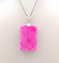 Load image into Gallery viewer, Nature Jade Rectangle Pendant Necklace Gift Jewelry charm Blessing Lucky New ps

