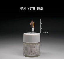 Load image into Gallery viewer, 1:64 Painted Figure Mini Model Miniature Car Scenes Resin Casual Man Carring Bag
