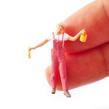 Load image into Gallery viewer, 1:64 Painted Figure Mini Model Miniature Resin Diorama Painter Worker 4 People
