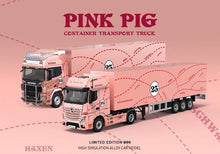 Load image into Gallery viewer, TM 1:64 Pink Scania Actros Container Delivery Truck Model Diecast Metal Car
