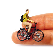 Load image into Gallery viewer, 1:64 Painted Figure Mini Model Miniature Resin Diorama People Pastoral Bicycle
