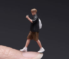Load image into Gallery viewer, 1:64 Painted Figure Model Miniature Resin Sand Diorama Backpack Man Shooting
