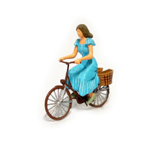Load image into Gallery viewer, 1:64 Painted Figure Mini Model Miniature Resin Diorama People Pastoral Bicycle
