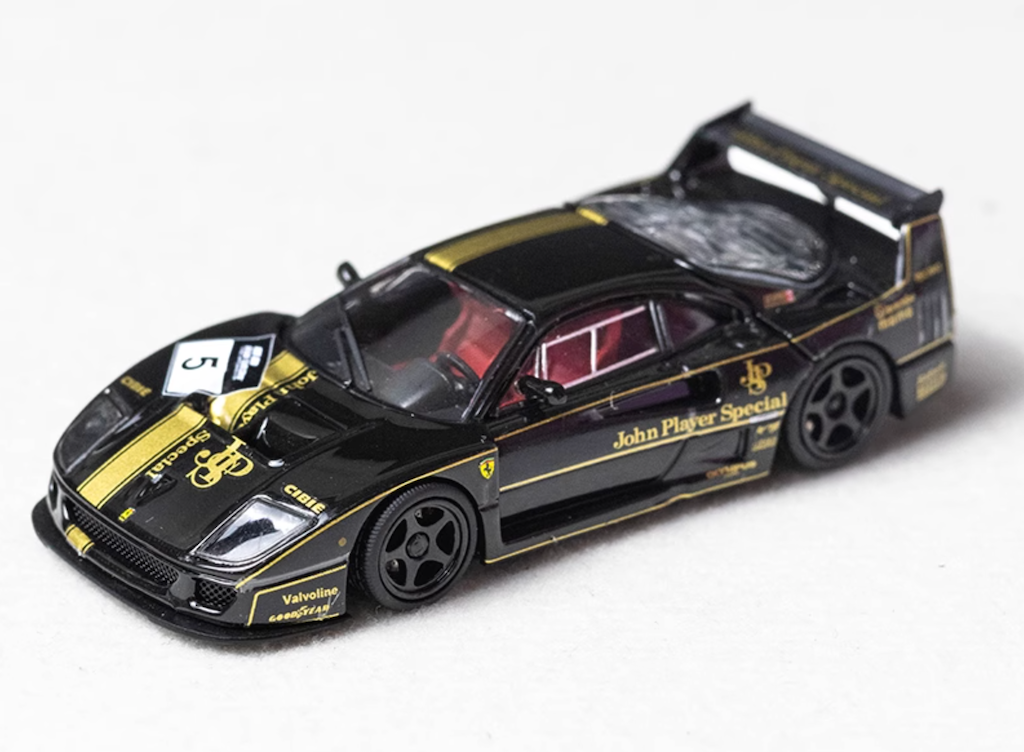 SH 1:64 Black F40 LM JPS #5 Racing Sports Model Diecast Metal Car New Collection