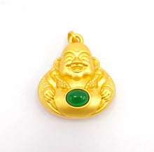 Load image into Gallery viewer, Nature Jade Laughing Budha Pendant Necklace Gift Jewelry charm Blessing Fortune
