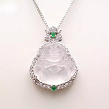 Load image into Gallery viewer, Nature Jade Laughing Budha Pendant Necklace Gift Jewelry Luck Blessing Fortune a
