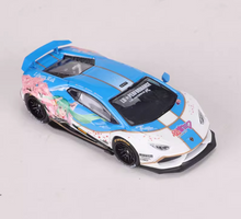 Load image into Gallery viewer, King 1:64 Blue Miku LP610 Huracan LBWK Sports Model Diecast Metal Car New
