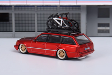 Load image into Gallery viewer, Mortal 1:64 Red VIP S124 E300 Wagon Roof Bike Model Diecast Metal Car New
