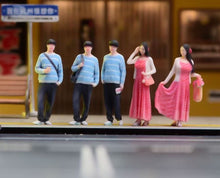 Load image into Gallery viewer, 1:64 Painted Figure Model Miniature Resin Diorama Toy Casual Boy Pink Dress Girl
