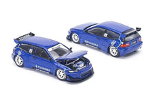 Load image into Gallery viewer, Poprace 1:64 Blue Civic EG6 SIR Pandem Hatchback Model Diecast Metal Car New Collection
