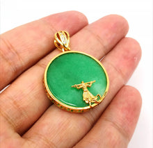 Load image into Gallery viewer, Nature Jade Peace Round Pendant Necklace Gift Jewelry charm Blessing Jewelry new
