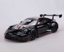 Load image into Gallery viewer, Bburago 1:24 Black Silver 911 GT3 R Sports Open Model Diecast Metal Car New Collection
