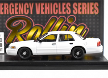 Load image into Gallery viewer, Rollin 1:64 White CV CROWN VICTORIA Police Model Diecast Metal Car New Collection
