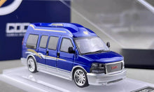 Load image into Gallery viewer, GOC 1:64 Blue GMC Savana Cutaway Van MPV RV Model Diecast Metal Car New Collection
