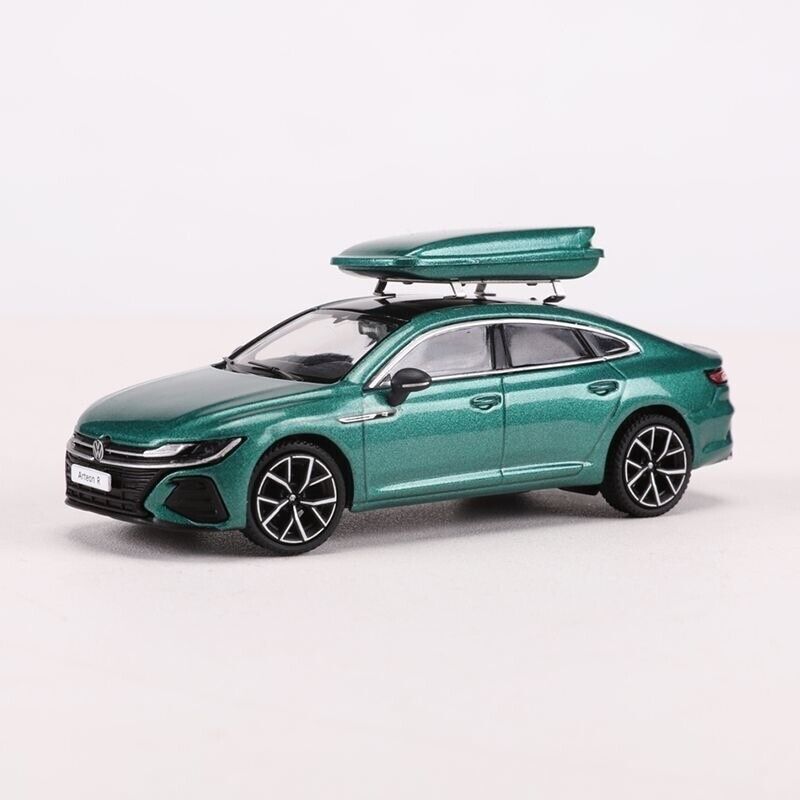 GCD 1:64 Green Volkswagen Arteon R CC Coupe Sports Roof Box Model Toy Metal Car BN