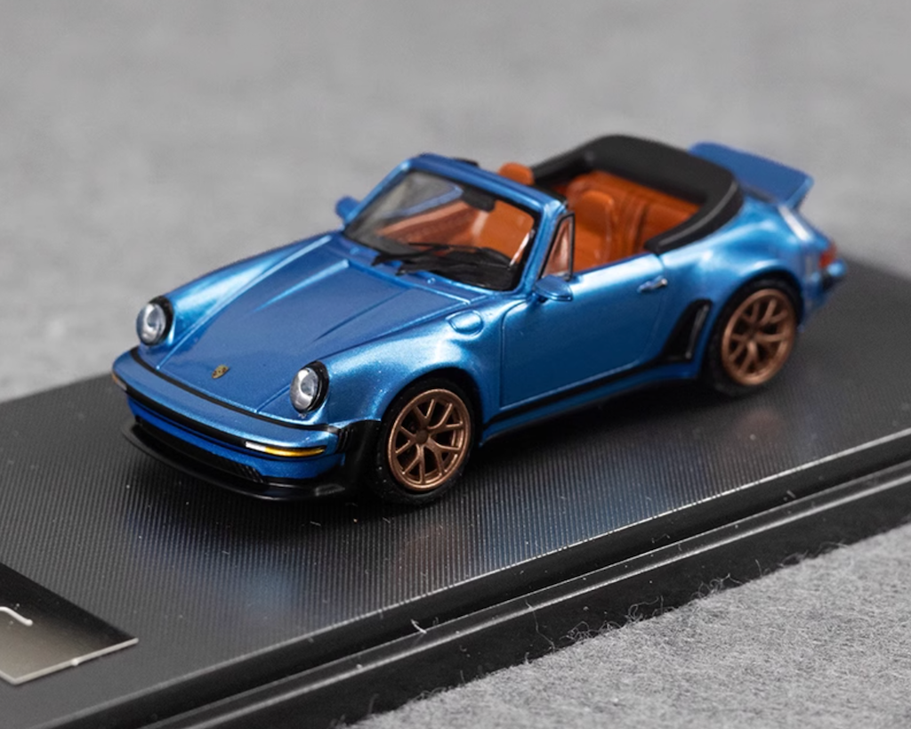 RM 1:64 Blue Singer 930 Turbo Study Convertible Model Diecast Metal Car New Collection