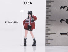 Load image into Gallery viewer, 1:64 Painted Figure Model Miniature Resin Diorama Scene Motorcycle Style Girl

