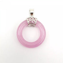 Load image into Gallery viewer, Nature Jade Ring Round Pendant Necklace Gift Jewelry charm Blessing Fortune c

