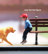 Load image into Gallery viewer, 1:64 Painted Figure Model Miniature Resin Diorama Sand Toy Kid Boy Cap Sitting
