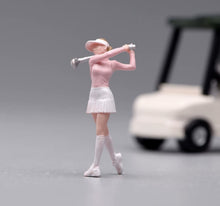 Load image into Gallery viewer, 1:64 Painted Figure Model Miniature Resin Diorama Swing A Golf Club Lady Scene
