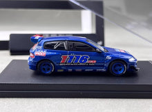 Load image into Gallery viewer, MC 1:64 Blue Civic EG6 1116 Hatchback Sports Model Diecast Metal Car New Collection
