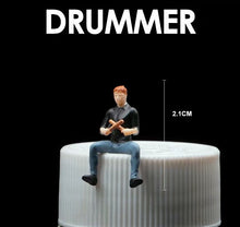 Load image into Gallery viewer, 1:64 Painted Figure Mini Model Miniature Resin Diorama Sand Drum Drummer Set Man

