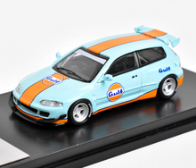 Load image into Gallery viewer, 1:64 JDM Blue Gulf Civic EG6 Pandem Racing Sports Model Diecast Metal Car New
