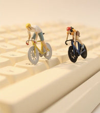Load image into Gallery viewer, 1:64 Painted Figure Model Miniature Resin Diorama Sand Riding Cycling Bicycle
