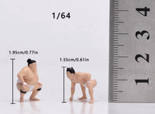 Load image into Gallery viewer, 1:64 Painted Figure Model Miniature Resin Sand Japanese Sumo Wrestler Men Set
