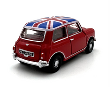 Load image into Gallery viewer, OXFORD 1:76 Red Austin Mini UK Flag Classic Coupe Sports Model Diecast Metal Car New
