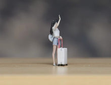 Load image into Gallery viewer, 1:24 Painted Figure Model Miniature Resin Diorama Sand Wave Girl Lady Luggage
