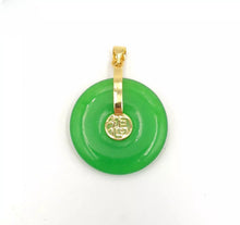 Load image into Gallery viewer, Nature Jade Pendant Necklace Gift Jewelry charm Blessing Fu Fortune Round Luck a
