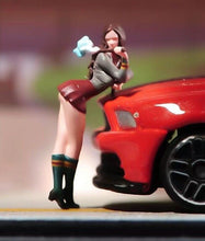 Load image into Gallery viewer, 1:64 Painted Figure Model Miniature Resin Diorama Sand Leaning Standing Girl Collection
