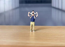 Load image into Gallery viewer, 1:64 Painted Figure Model Miniature Resin Diorama Sand Father and Son Man Boy
