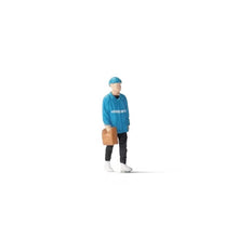 Load image into Gallery viewer, 1:64 Painted Figure Mini Model Miniature Car Scenes Resin Delivery Man Courier
