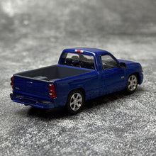 Load image into Gallery viewer, Para 1:64 Blue Silverado Single Cab Pickup Truck Model Diecast Metal Car New Collection
