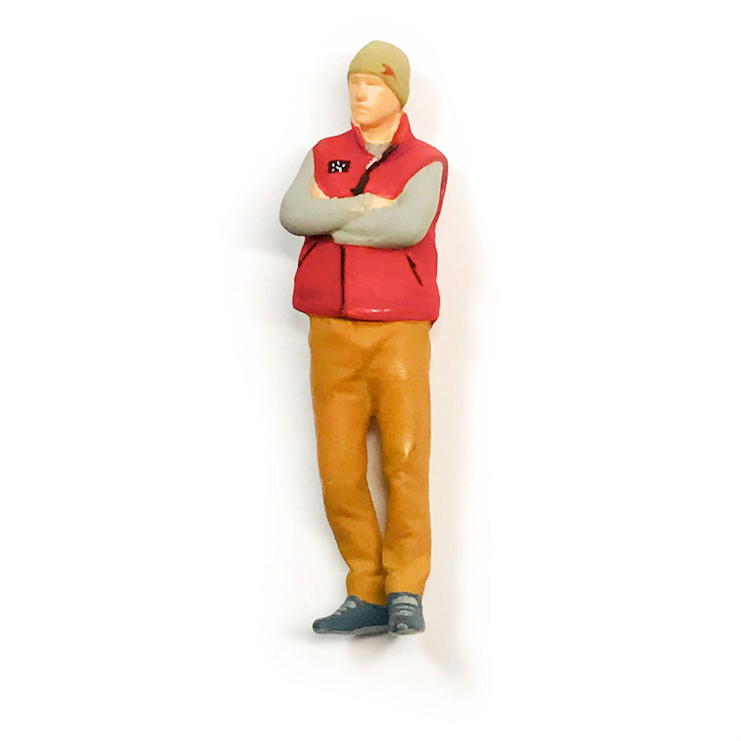 1:64 Painted Figure Mini Model Miniature Resin Diorama Toy Winter Vest Hat Man O