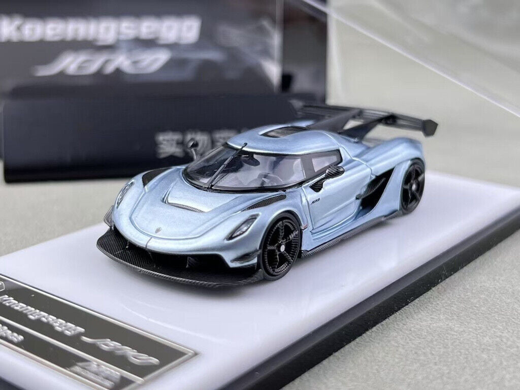 HKM 1:64 Ice Blue Jesko Attack Racing Sports Model Diecast Metal Car New Collection