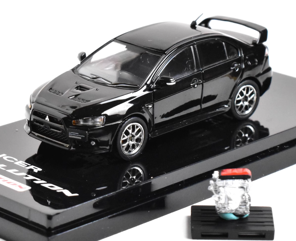 Hobby Japan 1:64 Black Evolution X EVO 10 Engine Model Diecast Metal Car New Collection