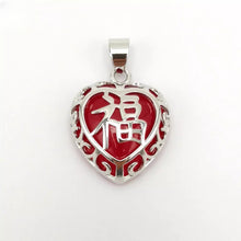 Load image into Gallery viewer, Nature Jade Heart Pendant Necklace Gift Jewelry charm Blessing Fortune Lucky b
