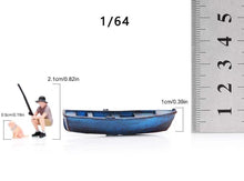 Load image into Gallery viewer, 1:64 Painted Figure Model Miniature Resin Diorama Sand Boat Fisher Pet Dog Boy
