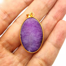 Load image into Gallery viewer, Nature Jade Purple Oval Pendant Necklace Gift Jewelry charm Blessing Lucky New

