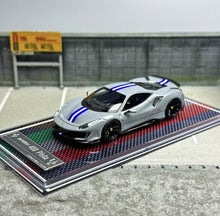 Load image into Gallery viewer, U2 1:64 Gray Novitec 488 Pista Racing Sports Model Diecast Resin Car Box New
