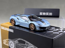 Load image into Gallery viewer, TOC 1:64 Ice Blue 488 Pista Coupe Sports Model Diecast Metal Car New Collection
