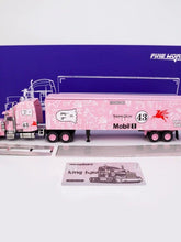 Load image into Gallery viewer, FINE 1:64 Pink 43 Peterbilt King Hauler Trailer Truck Model Diecast Metal Car
