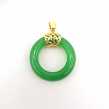 Load image into Gallery viewer, Nature Jade Ring Round Pendant Necklace Gift Jewelry charm Blessing Fortune h
